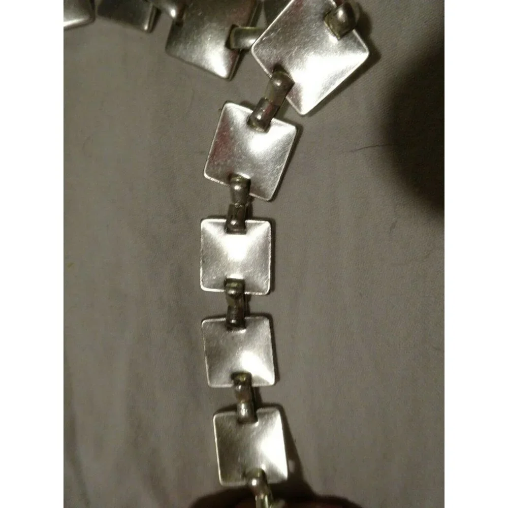 Vintage LIZ CLAIBORNE‎ Brushed Silver Chain Link BELT Boho Gypsy Ladies Sz M